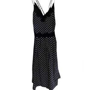 Betsey Johnson Women’s Black and White Polka Dot Slip Dress